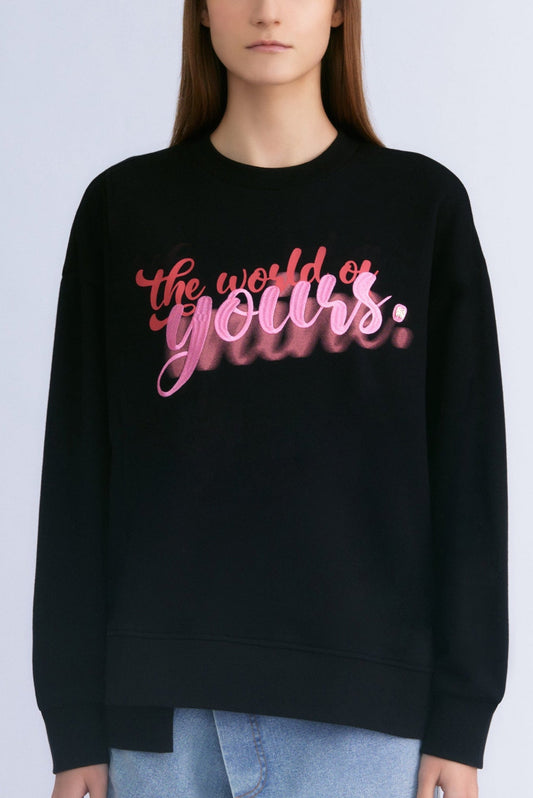 Two Worlds Crewneck Sweater (Black)