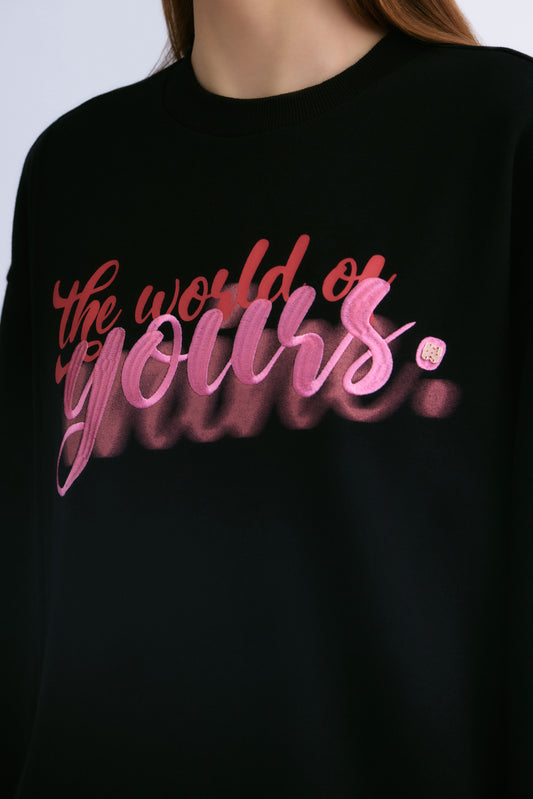 Two Worlds Crewneck Sweater (Black)