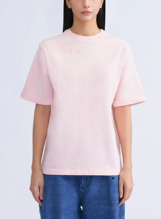 Déjà Vu Embroidery Tee (Pink)