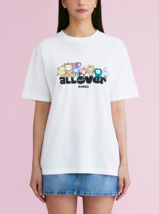 ALLOVER BABIES TEE  - White