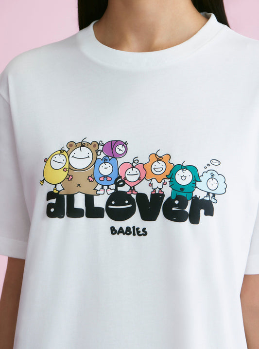 ALLOVER BABIES TEE  - White