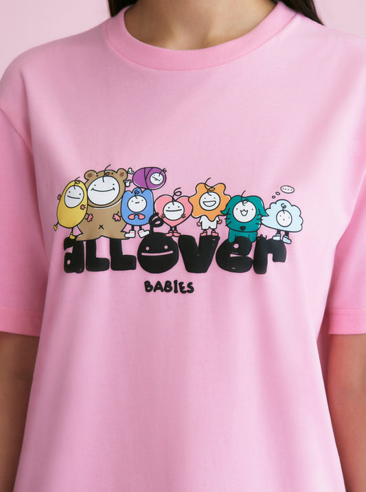 ALLOVER BABIES TEE  - Pink