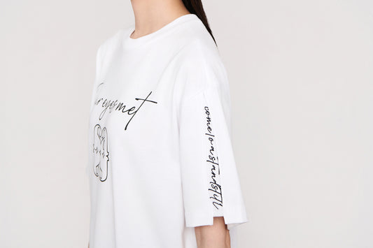 Our Eyes Met Monogram Tee (White)