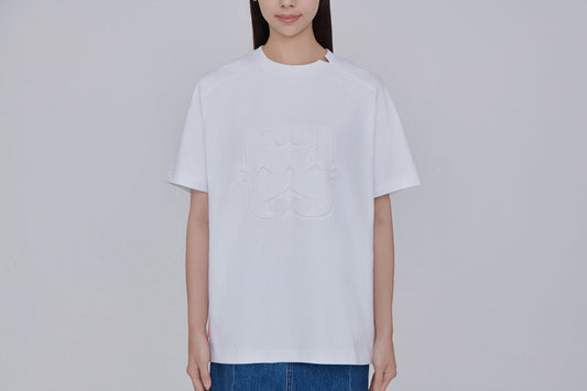ALLOVER Embossed Tee (White)