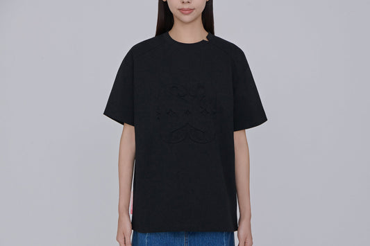 ALLOVER Embossed Tee (Black)