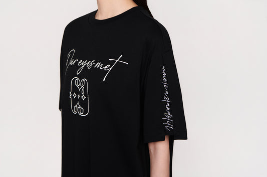 Our Eyes Met Monogram Tee (Black)