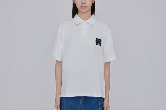 ALLOVER Short Sleeve Polo (White)