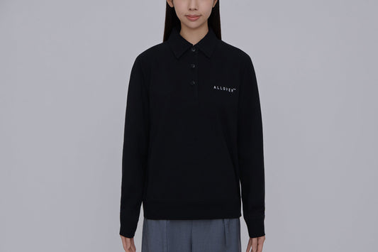 ALLOVER Long Sleeve Polo (Black)