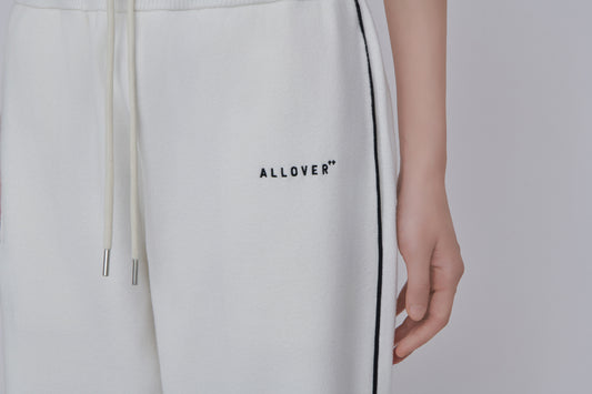 ALLOVER Knit Drawstring Pants (White)