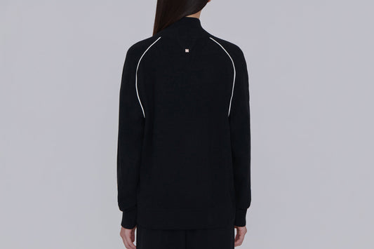 ALLOVER Knit Zipped Jacket (Black)