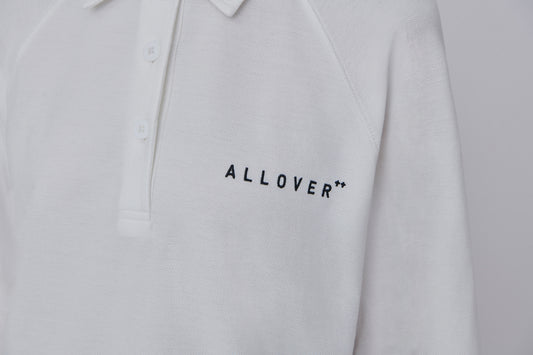 ALLOVER Long Sleeve Polo (White)