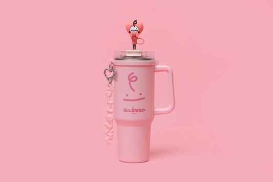 ALLOVER BABIES 40oz Thermal Tumbler with Figurine Straw Cover & Silicone Charm