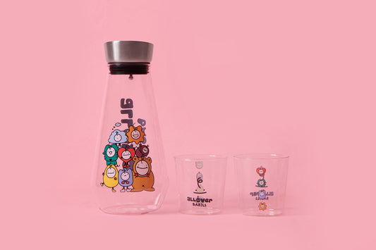 ALLOVER BABIES Carafe Set  (1 Carafe & 2 Glass Tumblers)