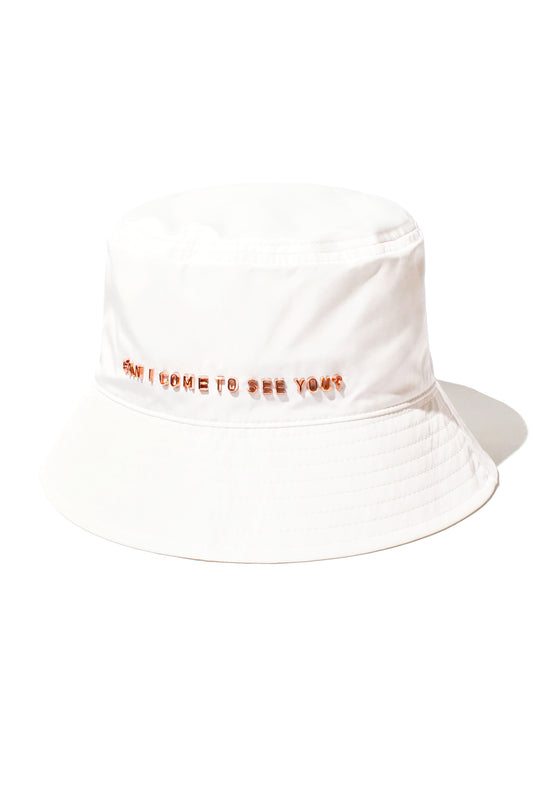 ROSE GOLD LETTERS BUCKET HAT