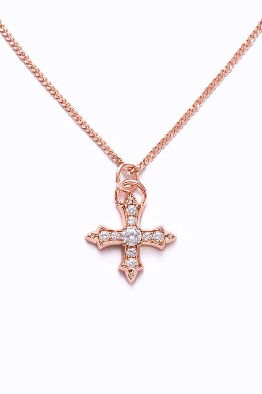 BORN 07071995 Allover Sparkling Cross Pendant Necklace