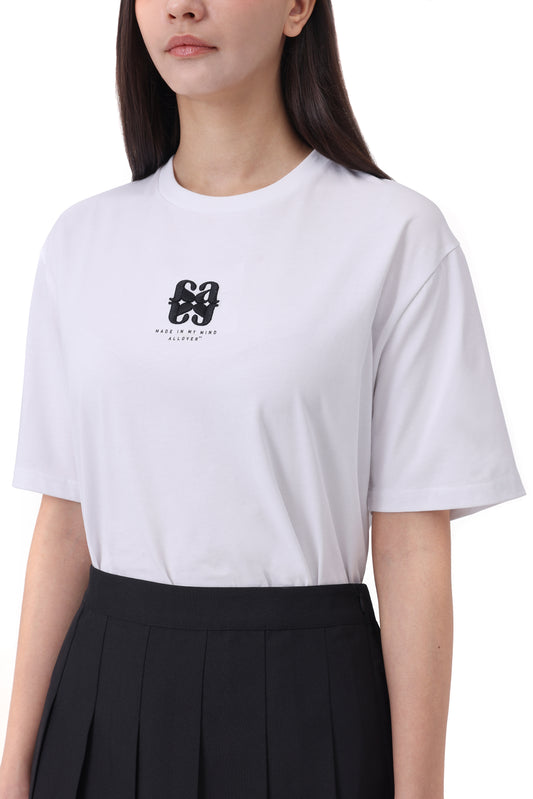 Small Icon Embroidery T-shirt - (White)